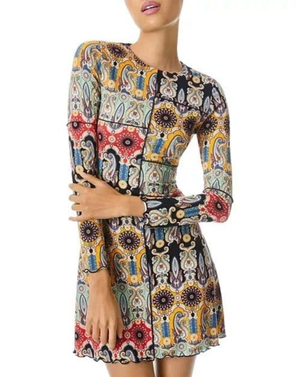 Alice + Olivia Paisley Print Dress US 10 Womens Multicolor $395